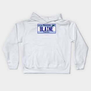 Blaine MN License Plate Kids Hoodie